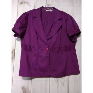 Cato Blazer Ladies 18 Short Sleeve Purple Office‎ Siren Corpcore